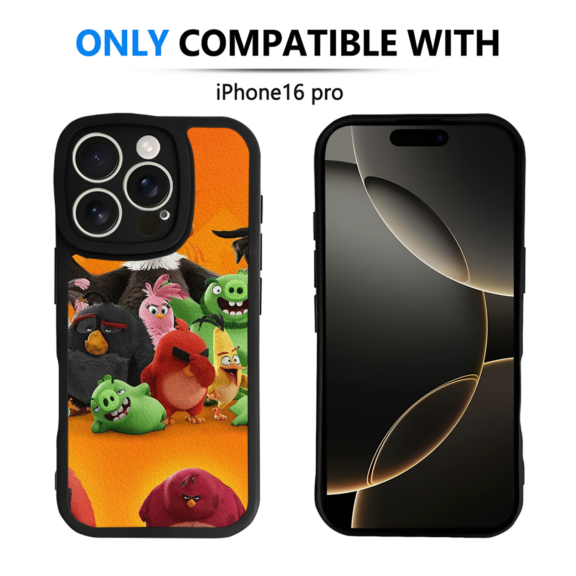 （画像用） Angry Birds アングリーバード 【iPhone 16シリーズ対応】シリコンスマホケース（レザー調） 材質：シリコン